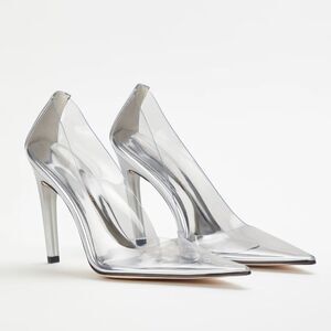 NEW Good American CINDER-F*CKING-RELLA PUMP Clear - size 7.5